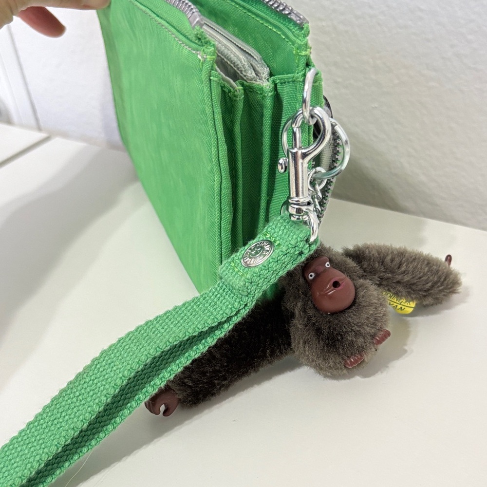 Kipling Green Wristlet with Charm - Picture 7 of 9